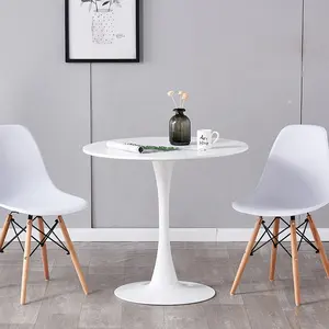 Meja Marmer Bulat Modern Sederhana Kreatif Keluarga Kecil Nordik Toko Teh Susu Meja untuk Bernegosiasi Meja Kopi