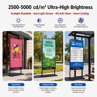Écran LCD publicitaire Windows de 43 pouces, 2500 nits, haute luminosité, affichage numérique lisible en plein soleil, affichage orienté vers la vitrine