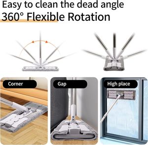 Microfiber Hardwood Floor <b>Mop</b> with Washable Pads 360 Rotation Dust <b>Flat</b> Twist <b>Mop</b> Floor Cleaning - Product Image 2