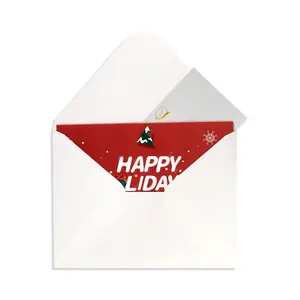 Plain Foldable Funny 3D Popup Happy Holiday Merry Christmas Pop Up Greeting Cards