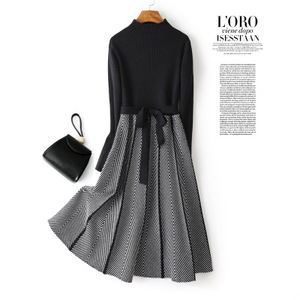 Luxury Jacquard Long Knit Women Maxi maglione Dress <span class=keywords><strong>dolcevita</strong></span> A Line Dresses Christmas Party Midi Dress Vestidos - Product Image 2