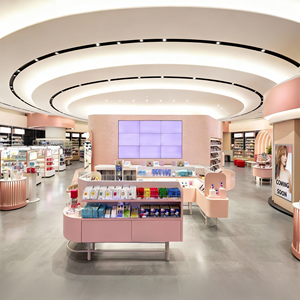 Conception de magasin de beauté rose, vitrine de produits de beauté, personnalisation, présentoir Nakajima, présentoir de produits personnalisé, prix d'usine - Product Image 1