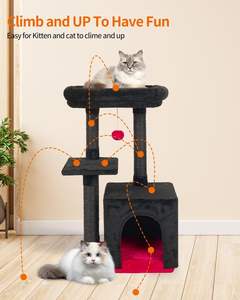 Pohon Kucing Ramah Lingkungan yang Lucu, Kandang Kucing Indoor dari Kayu dengan Tiang Garukan Sisal, 4+ Tingkat, Platform Lompat, Pusat Aktivitas, Rumah Bermain - Product Image 4