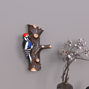 Nichoir en résine fait main en forme de souche d'arbre, ornement suspendu pour jardin, décoration de Noël extérieure, écologique, design mignon, mini - Product Image 6