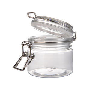 RTS 100pcs / Lot 200ml Portable New Seaweed Mud Sugar Candy Food Packaging Clip Top PET Round <b>Jar</b> - Product Image 2