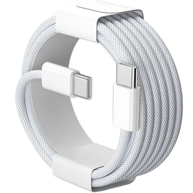 USB-C to USB-C Braided Fast Charging Cable with Data Sync PD 60W for iPhone 15/16/17/17ePro Max Plus