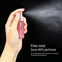Flacon pulvérisateur de parfum carré en verre rose 4ml/5ml/10ml, avec logo personnalisé, sérigraphie, bouchon à vis, rechargeable, atomiseur de voyage portable