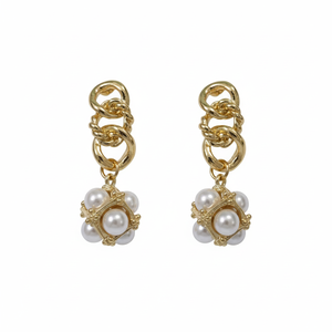 Orecchini messicani in smalto prugna da donna placcati oro gioielli di perle all'ingrosso gioielli di moda alla moda alla rinfusa - Product Image 2