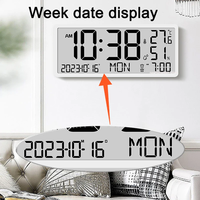 Offre Spéciale Grande horloge murale numérique Jumbo LCD Horloge de table avec humidité de la température extérieure intérieure