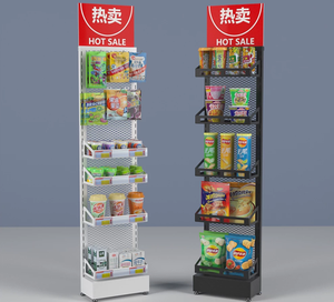 Étagères promotionnelles multi-niveaux en fil de fer métallique sur mesure pour les magasins de proximité, les supermarchés, les stands de snacks et de boissons - Product Image 1