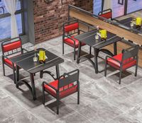 Tables et chaises de style industriel KSL pour restaurants avec sièges rembourrés, plateau de table en marbre artificiel, meubles pour cafés et bars de nuit