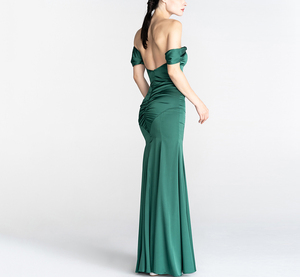Abito da sera Sexy da donna con spalle scoperte alla moda in tinta unita 2024 nuovo arrivo - Product Image 2