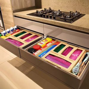 Bamboo Drawer Organizer Rectangular <b>Kitchen</b> Food <b>Storage</b> <b>Box</b> Space Saving Standing Type - Product Image 5