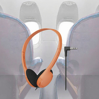 Headphone Kabel Murah untuk Olahraga dan Perjalanan, Peredam Kebisingan Dinamis, Tahan Air IPX4, Dapat Digunakan Kembali, Earphone Pesawat, Headset Anak