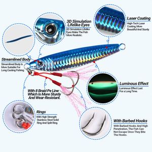 J2 80G Señuelo de Pesca Metal Jig <span class=keywords><strong>Fish</strong></span> Hook Shore Casting Swimbait Cuchara Cebo <span class=keywords><strong>Artificial</strong></span> Láser LAGO Ocean Tackle <span class=keywords><strong>Set</strong></span> - Product Image 4