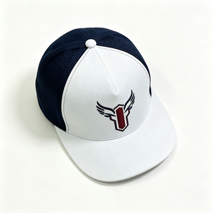 Laser Perforated 5-Panel Sport Baseball Cap 3D Embroidery Breathable Canvas Mesh Panel Snapback <b>Hat</b> Unisex Custom Logo Wholesale - Product Image 4