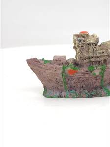 Hars Materiaal Gezonken Schip Mini Piratenschip, Vernield Schip <span class=keywords><strong>Aquarium</strong></span> Landschapsarchitectuur Voor Kleine Aquaria Huisdier Versieren Accessoire - Product Image 3
