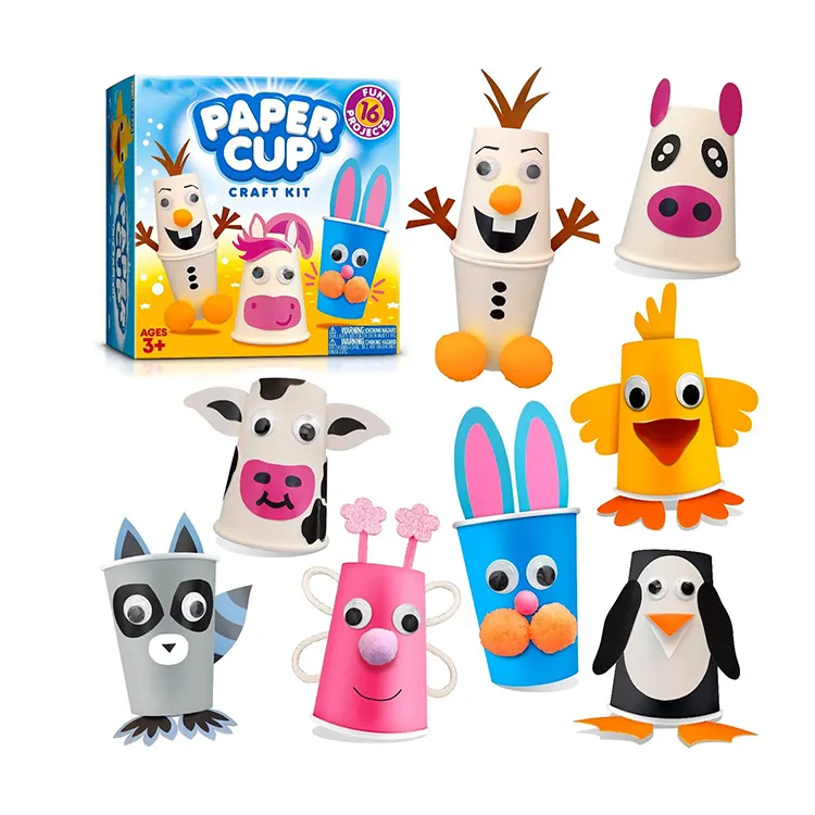 Create Your Own Animal Art&Crafts Kit Using Cups Hot Sales Paper Cup Craft Kits for Kids