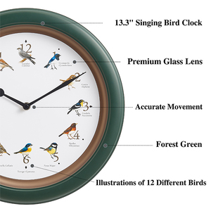 Bán Buôn Hot Bán Rừng Màu Xanh Lá Cây Đồng Hồ Treo Tường Trẻ Em Phòng Chim Mô Hình Im Lặng Nhựa Cuckoo Vòng Đồng Hồ Treo Tường - Product Image 2