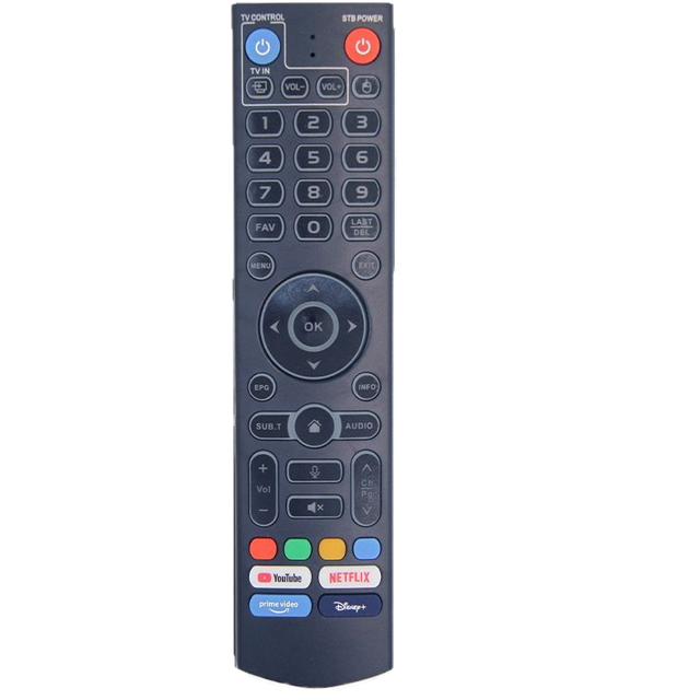 Vseebox Backlight Fixed Code Voice Control Learning Function Smart Home Universal TV Remote with 10m Range and AAA Battery