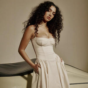 Abbigliamento Donna Moda Vintage Estate Novità Abito Lungo <span class=keywords><strong>Casual</strong></span> Vintage Sexy Senza Spalline con Allacciatura al Collo - Product Image 4