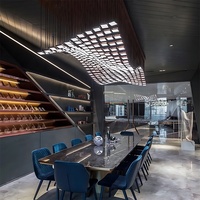Lustre personnalisé RGB DMX 512 Contrôle Grand Lustre Éclairage Hôtel Restaurant Décoration Grands Lustres Led pour Haut Plafond