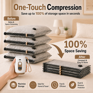 Clothing Storage Vacuum Bags Set with Portable Electric <b>Pump</b> 20 24 28 30 Inch for Space Saving Compression - Product Image 6