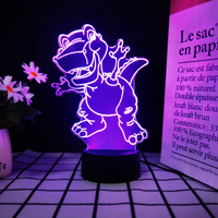 Lampe de nuit LED 3D créative en forme de dinosaure, personnalisable, avec télécommande et impression de logo pour chambre à coucher, vente chaude