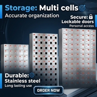 Armoire de rangement verrouillable en acier inoxydable, casier à compartiments pour téléphones portables destiné au personnel scolaire, armoire sécurisée pour documents