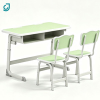 Ensemble de chaise et de bureau double pour étudiants, mobilier scolaire ergonomique, table d'étude réglable en hauteur pour l'école primaire et secondaire