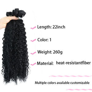 Tessuto per capelli senza colla in fibra sintetica di alta qualità capelli sintetici naturali senza prodotti chimici - Product Image 2