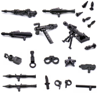 Boîte de rangement en plastique pour armes, ensemble militaire, pièces de fusils, accessoires de soldats, blocs de construction, kits de briques, jouets pour garçons et enfants