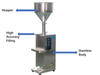 Machine de remplissage verticale multifonctionnelle de table pour bouteilles PET de 100 ml à 500 ml, avec fonction de mélange de pâte et de bouchage
