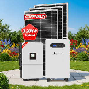 Système d'énergie <span class=keywords><strong>solaire</strong></span> domestique Greensun 5-20KW, <span class=keywords><strong>kit</strong></span> complet hybride hors réseau/sur réseau avec stockage au lithium - Product Image 1