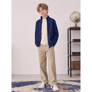 Pull cardigan à fermeture éclair intégrale pour garçons, col montant, uni, manches longues, uniforme scolaire, 5-14 ans, enfants et jeunes - Product Image 6