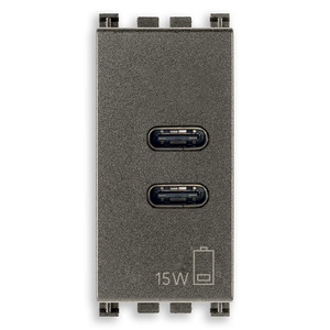 อะแดปเตอร์แปลงไฟแบบโลหะ USB C+C 15W 3A 5V สำหรับอุปกรณ์พกพา - Product Image 1
