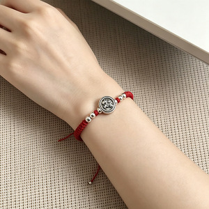 Kaiming 925 Sterling Silver Braided Red <b>Rope</b> Horse <b>Bracelet</b> For Women Gift Winter 2025 - Product Image 3