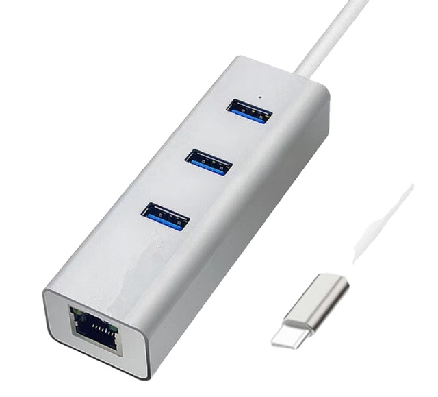 USB C3.0 HUB Expansion Network Cable Conversion Hub Wired 100M Card Type-c3.1 to RJ45 Driverless