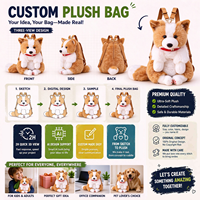 Sac à dos en peluche personnalisé à faible MOQ, design sur mesure, jouets animaux simulés, sac à dos en peluche avec logo personnalisé, commandez votre design