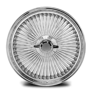Velg Kawat Chrome Produsen Produk, Model Deep Dish Reverse Style, Semua Chrome, Ukuran 16-22 inci, Warna Perak dan Emas - Product Image 6