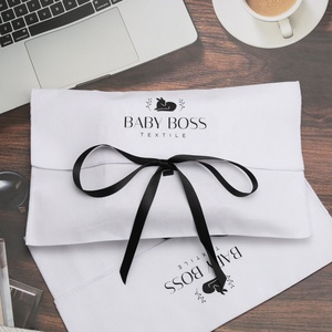 Luxury Reusable Custom Logo Printing <b>White</b> Jewelry Gift Packaging Pouch Organic Cotton Twill <b>Envelope</b> Dust Bag - Product Image 4