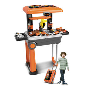 Juego de Juguetes de Plástico 2 en 1 para Juego de Imitación: Banco de Trabajo con Herramientas y Caja de Herramientas con Barra de Arrastre, Regalo para Niños - Product Image 1
