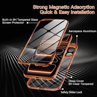 Coque en verre pour iPhone 17 Pro Max, pare-chocs métallique avec verre trempé transparent avant et arrière, compatible 16 Pro 15 14 13 Pro