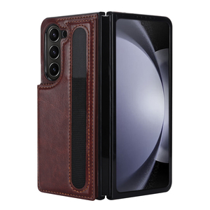 Avec fente pour stylo, couverture complète, double boucle, étui de <span class=keywords><strong>protection</strong></span> en cuir PU pour téléphone portable <span class=keywords><strong>Samsung</strong></span> Galaxy <span class=keywords><strong>Z</strong></span> Fold 3 <span class=keywords><strong>4</strong></span> 5 6 7 - Product Image 2