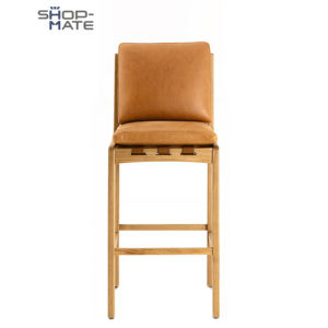 Banqueta Alta de Luxo Mais Vendida de Madeira e Couro Estilo Vintage de Alta Qualidade para Hotel, Casa, Villa, Restaurante e <span class=keywords><strong>Bar</strong></span> Personalizada - Product Image 1