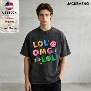 เสื้อยืดคอตตอนโอเวอร์ไซส์ลาย <span class=keywords><strong>LOL</strong></span> OMG สไตล์เรโทร สตรีทแวร์ ใส่ได้ทุกวัน สินค้าจากคลังสินค้าในสหรัฐอเมริกา ขายส่ง - Product Image 1