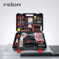 Kit de perceuse sans fil FEIDA 108 pièces 21V, batterie lithium rechargeable, tournevis électrique, ensemble d'outils électriques