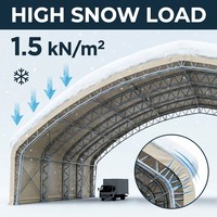 Auvent de conteneur maritime en acier sur mesure, résistant aux intempéries, avec structure modulaire en treillis, hauteur de dégagement de 12m+, pour le stockage extérieur de marchandises