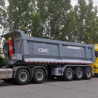 CIMC LINYU remorque à benne basculante hydraulique 70 tonnes 3 essieux 40 cubique remorque à benne basculante à vendre