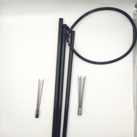 Pêche Hawaiian Sling Pole Spear pour Power Head Spear Fishing Poteau en fibre de verre avec barbe 2 mètres 3 pièces Breakdown Pole